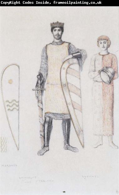 Fernand Khnopff Costume Drawing for Le Roi Arthus Mordred Lancelot and Lyonnel